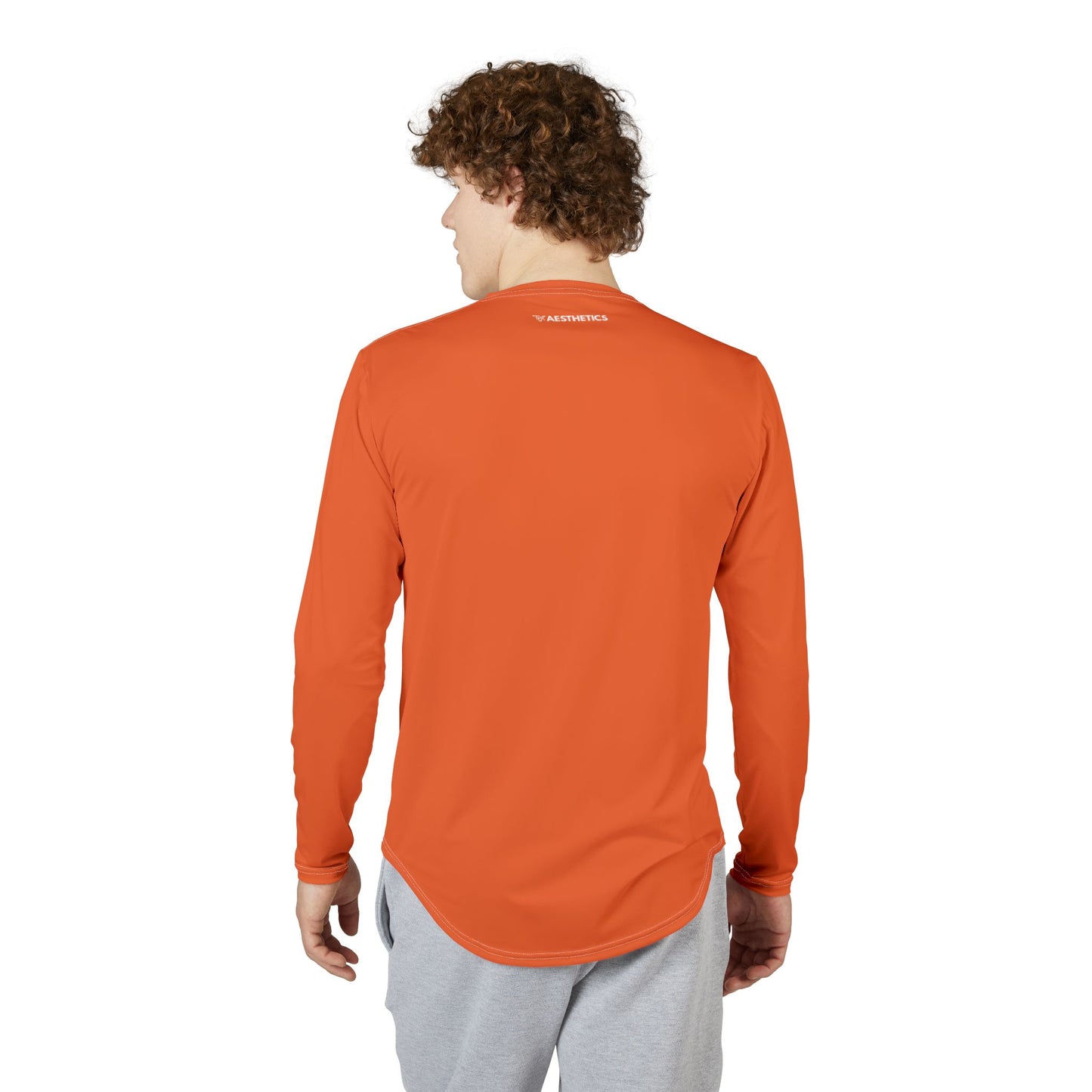 TMK Orange Polyester Long Sleeve Top