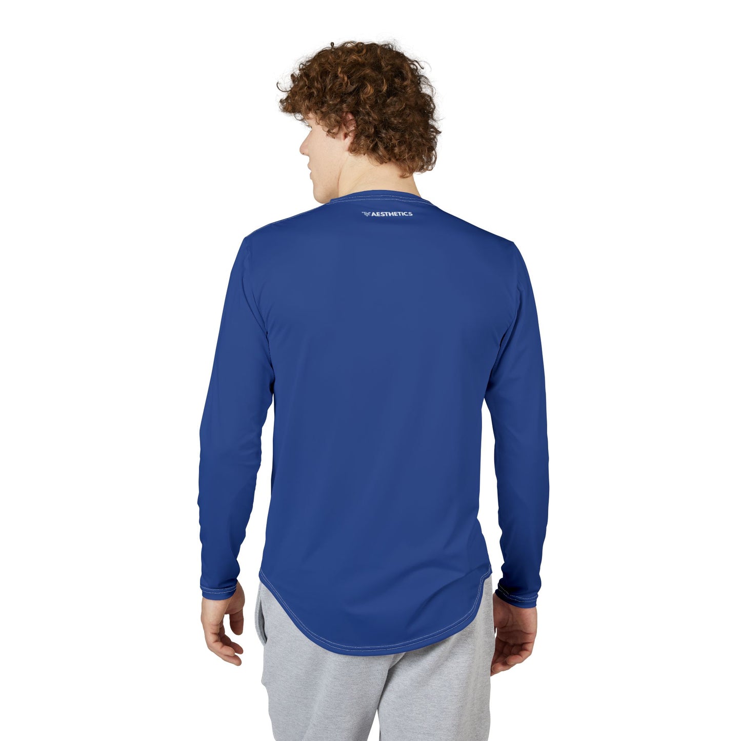 TMK Dark Blue Polyester Long Sleeve Top