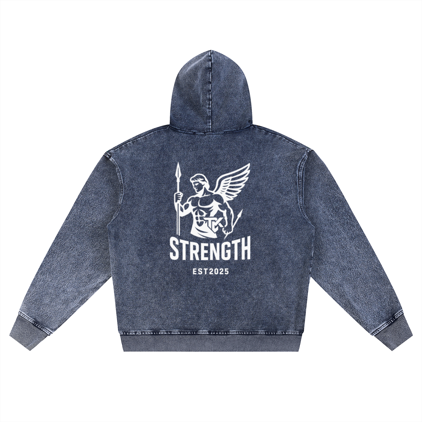 TMK Aesthetics Snow Wash Oversized Zip-Up Hoodie