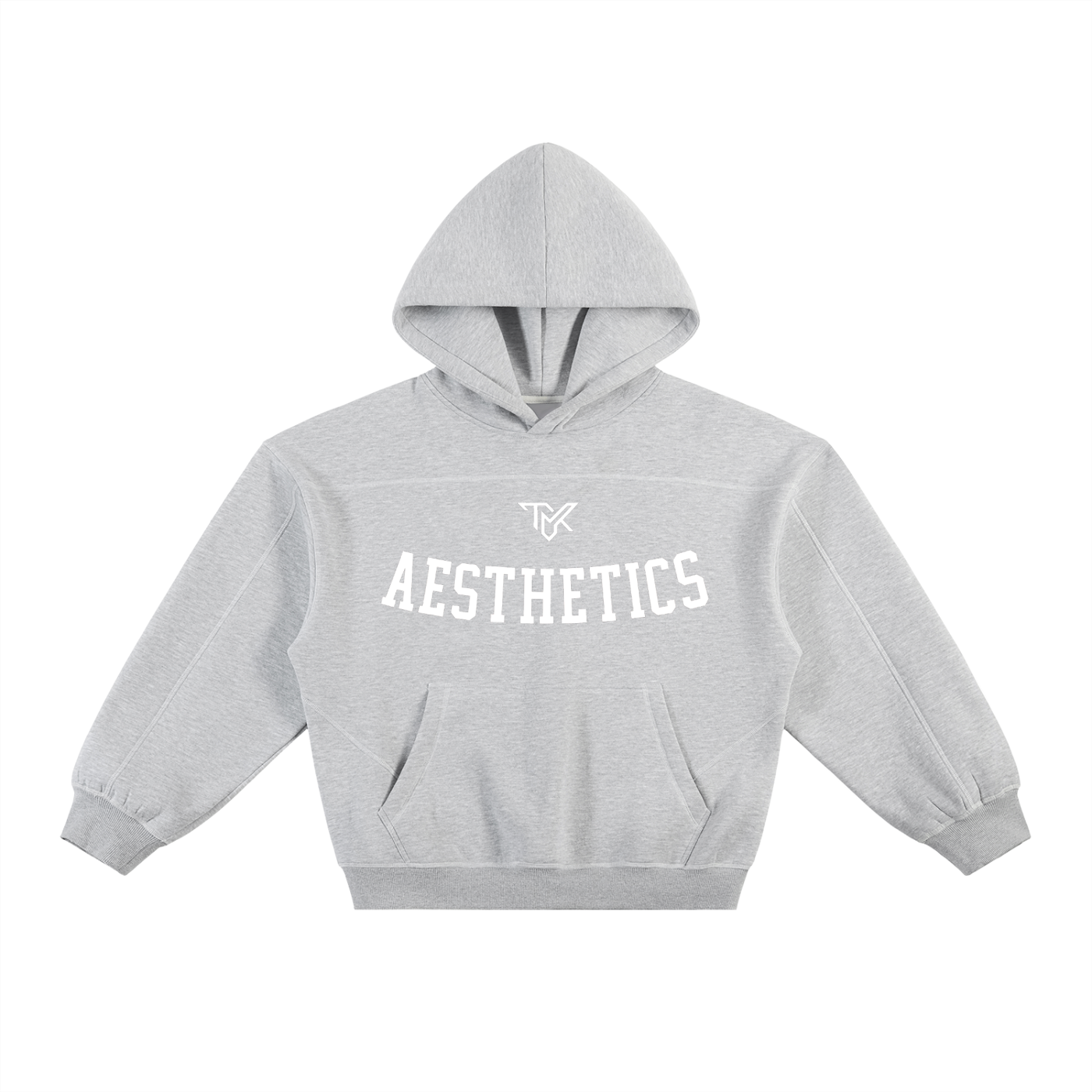 TMK Aesthetics Stitched Boxy Fleece Hoodie